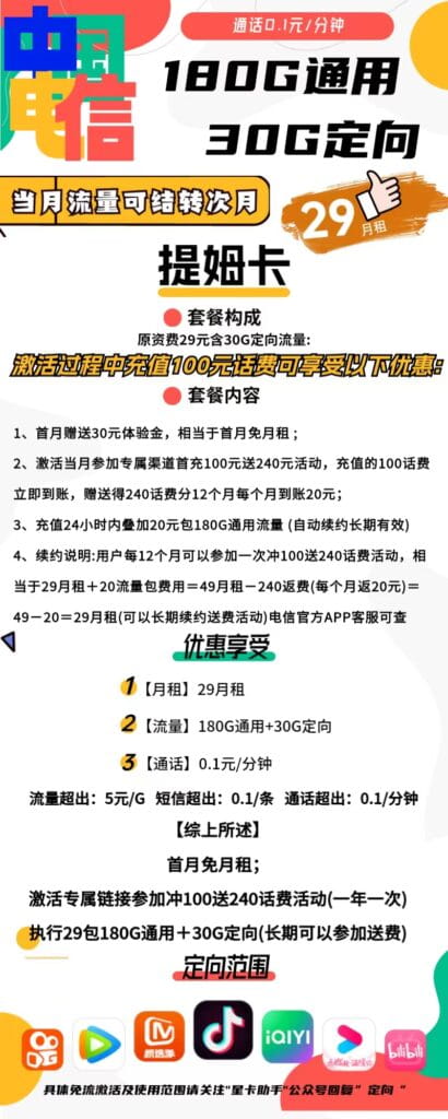 图片[1]-1724 | 电信提姆卡29月租210G流量怎么样？-号卡网