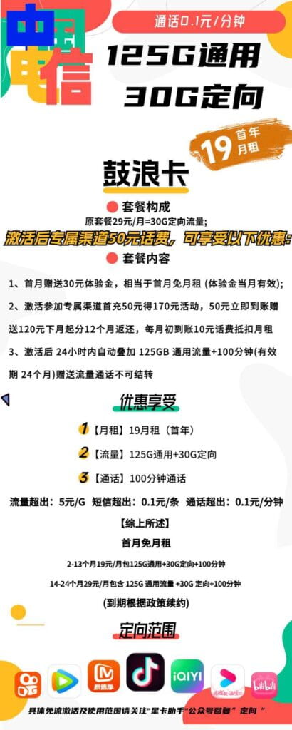 图片[1]-1752|电信鼓浪卡19元155G流量100通话怎么样？-号卡网