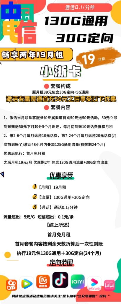 图片[1]-H0123|电信小浙卡19元160G流量怎么样？-号卡网