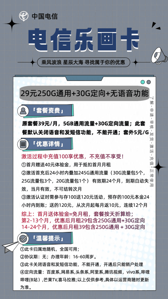图片[1]-0265电信乐画卡29元280G流量怎么样？-号卡网