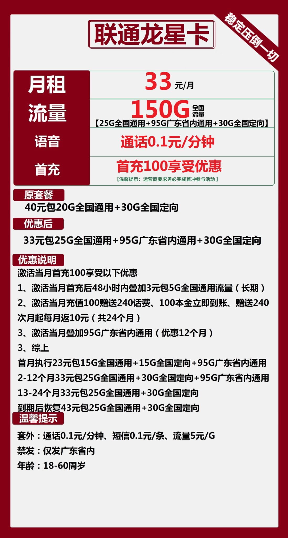 图片[1]-2299联通龙星卡33元150G流量怎么样？-号卡网